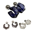 thumbnail image 4 of Pendientes Acrílico en forma de C Qarigey Plata Aro transparente Gota Colgantes Mujer Azul, 4 of 6