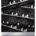 thumbnail image 3 of Soimoi Tissu en Voile de Coton Noir Baies Rouges & Joyeux Noël Tissu Imprimé au Mètre 56 Pouces de Large, 3 of 3