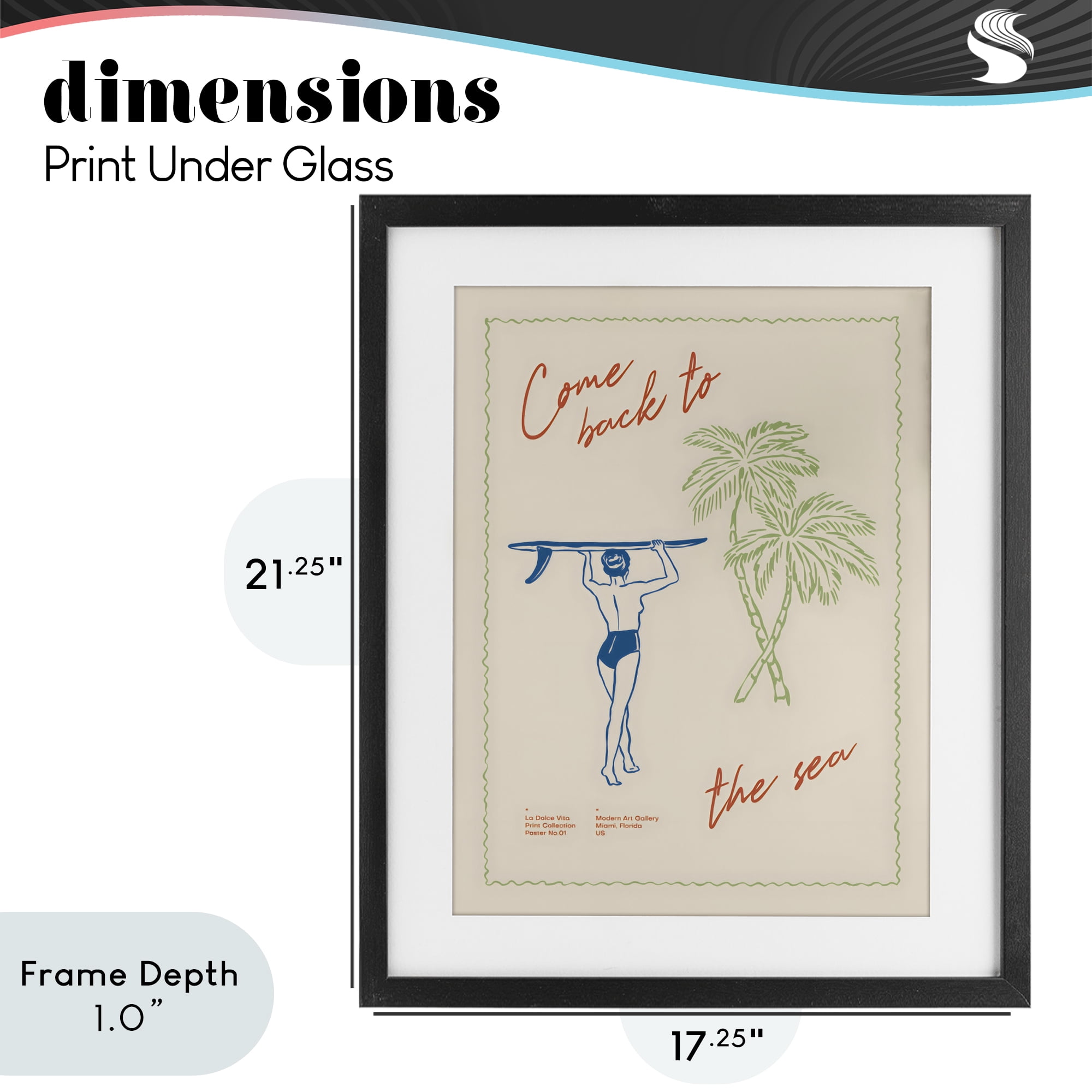 Stupell Industries Come Back To The Sea Black Framed Print Under Glass, design by The Prints Vibe