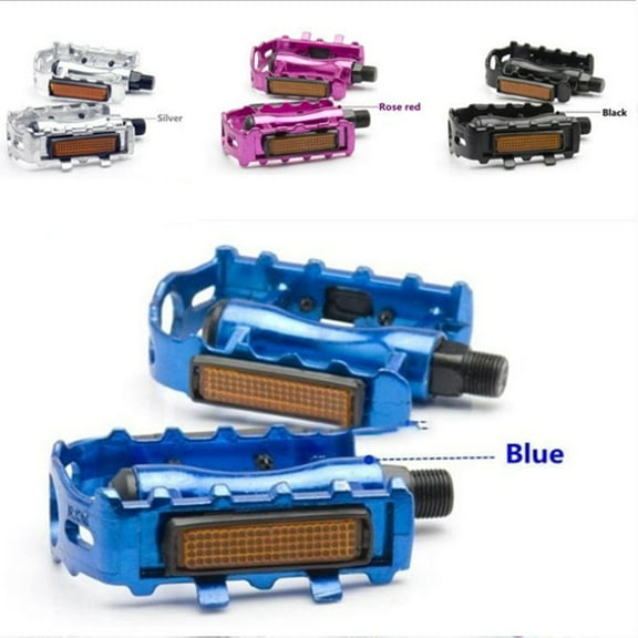 Worgeous 1 Pair of Silver Aluminum Alloy Mountain Bike Pedals with Anti slip Spikes