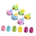 thumbnail image 4 of Huevos de Pascua prellenados con juguete, huevo de Pascua relleno, regalos para niños, rellenos creativos y coloridos para cestas de Pascua como 12 piezas Coche de juguete con forma de animal, 4 of 9