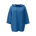 thumbnail image 4 of KHONTS Short Sleeve Hooded Sweaters for Women Plus Size Hoodies Fall Winter Cozy Knitted Drawstring Soft Pullover Tops BU1 XL, 4 of 4