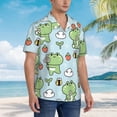 thumbnail image 5 of Easygdp Cute Floral Frog Men's Hawaiian Shirts Print Lapel Short Sleeve for Beach, vacation, party, casual occasions - X-Large, 5 of 9