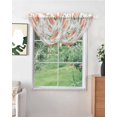 thumbnail image 2 of Peach Sheer Waterfall Valance Curtains for Window, Spring Floral Green Leaf Botanical Pink Fruit Rod Pocket Sheer Topper Swag Curtains for Living Room, Kitchen 38.5"W x 47.2"L, 3 Panels, 2 of 7