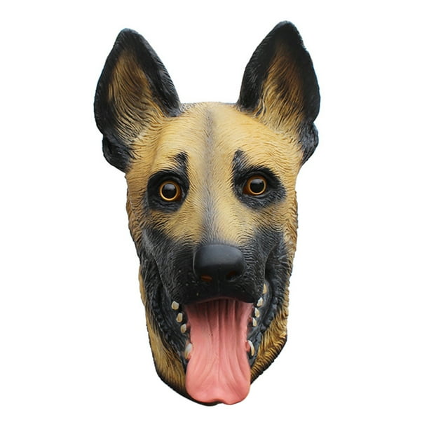 Halloween Costume Super Bowl Underdog Party Latex Dog Head Mask German