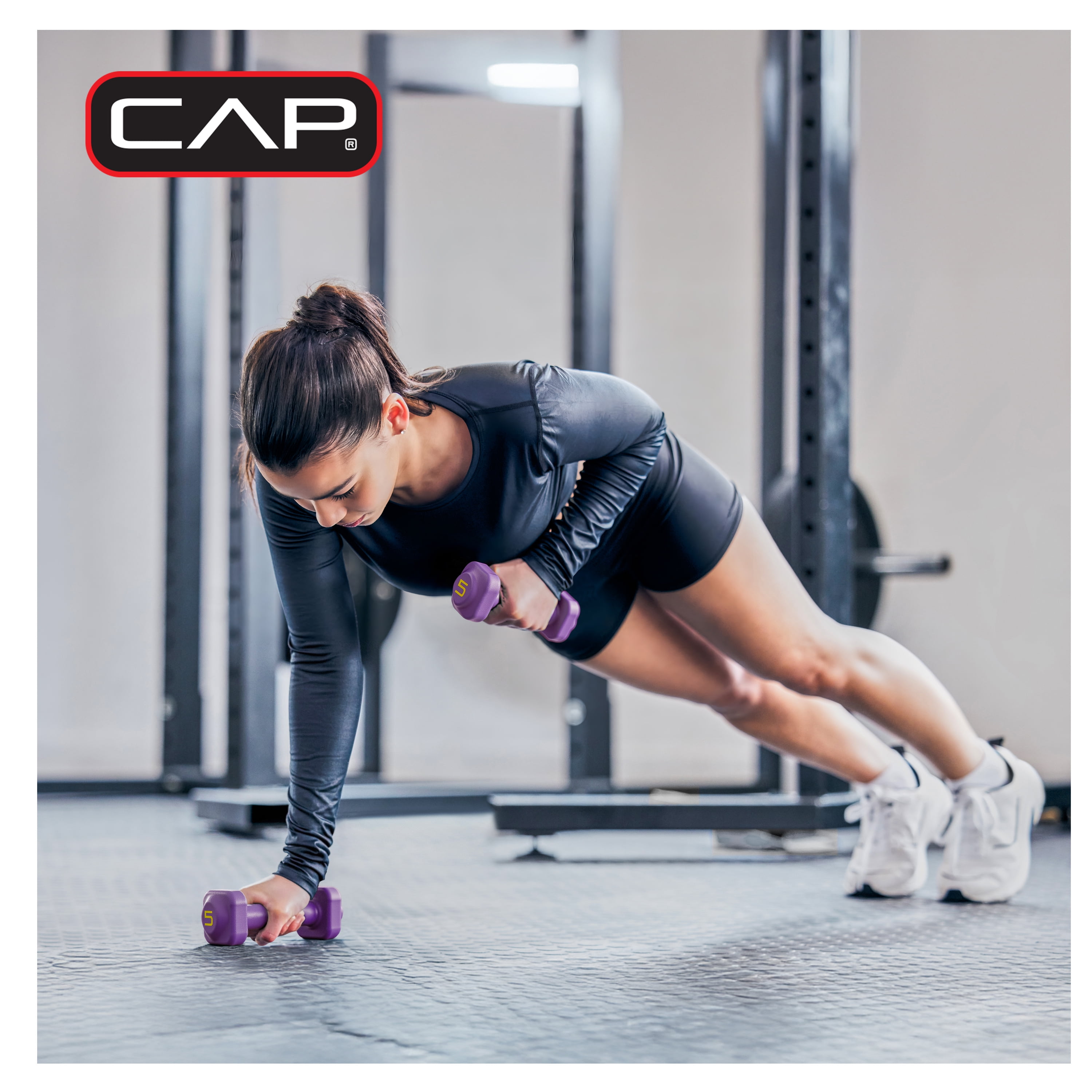 CAP 32 lb Neoprene Zen Dumbbell Set with Rack