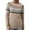 Khaki, variant on Fgnfyis Women's Fair Isle Knitted Sweater Long Sleeve Boat Neck Retro Lightweight Pullover Top Womens Sweaters for Fall and Winter Khaki M