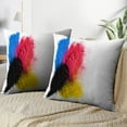 thumbnail image 3 of LALILO Throw Pillow Covers Digital Art Black Blue Bright Chalk Cushion Cover 18" x 18", 2 Pack, 3 of 6