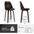 thumbnail image 4 of 26" Swivel Counter Height Bar Stools Set of 3 with Backs, Mid Century for Kitchen Island, Black, 4 of 7