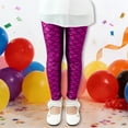 thumbnail image 2 of MEZZALL Carnival Girls Sequin Leggings Sparkly Fish Scale Pattern Fitted Dance Tights Kids Performance Party Wear Birthday Toddler Solid Color Trousers Athletic Simple Slacks, 2 of 3
