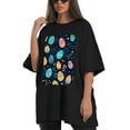 thumbnail image 4 of Plus Size Shirt for Women Black Tops for Women Short Sleeves Shirt for Women Easter 183 T Shirt Oversized Shirt for Women S, 4 of 5