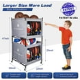 thumbnail image 4 of Sttoraboks Sports Ball Storage Cart with Wheels, Lockable Ball Organizer Basket with Elastic Straps, Stackable Ball Cage for Garage Storage, Gym, Sports Equipment Storage Oxford Bin, Ball Case, 4 of 6