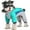 Blue, variant on HQREA Warm Fleece Dog Coats Reflective Puppy Puffer Jacket with D-Ring Small Dogs Snowsuit