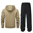 thumbnail image 3 of Letdown Men's Tracksuit 2 Pieces Set Long Sleeve Full Zip Jackets Casual Sports Outfits Casual Running Jogging Sport Suit Sets (Khaki, S), 3 of 3