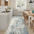 thumbnail image 4 of UERMEI 3'x8' Runner Rugs Non Slip, Washable Indoor Rug for Hallway Kitchen Entryway Doormats, Modern Abstract Bedroom Home Decor Carpets, Blue, 4 of 8