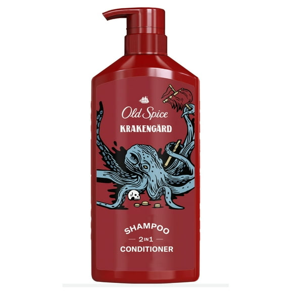 Old Spice 2in1 Moisturizing Mens Shampoo and Conditioner, All Hair Types, Krakengard, 22 fl oz