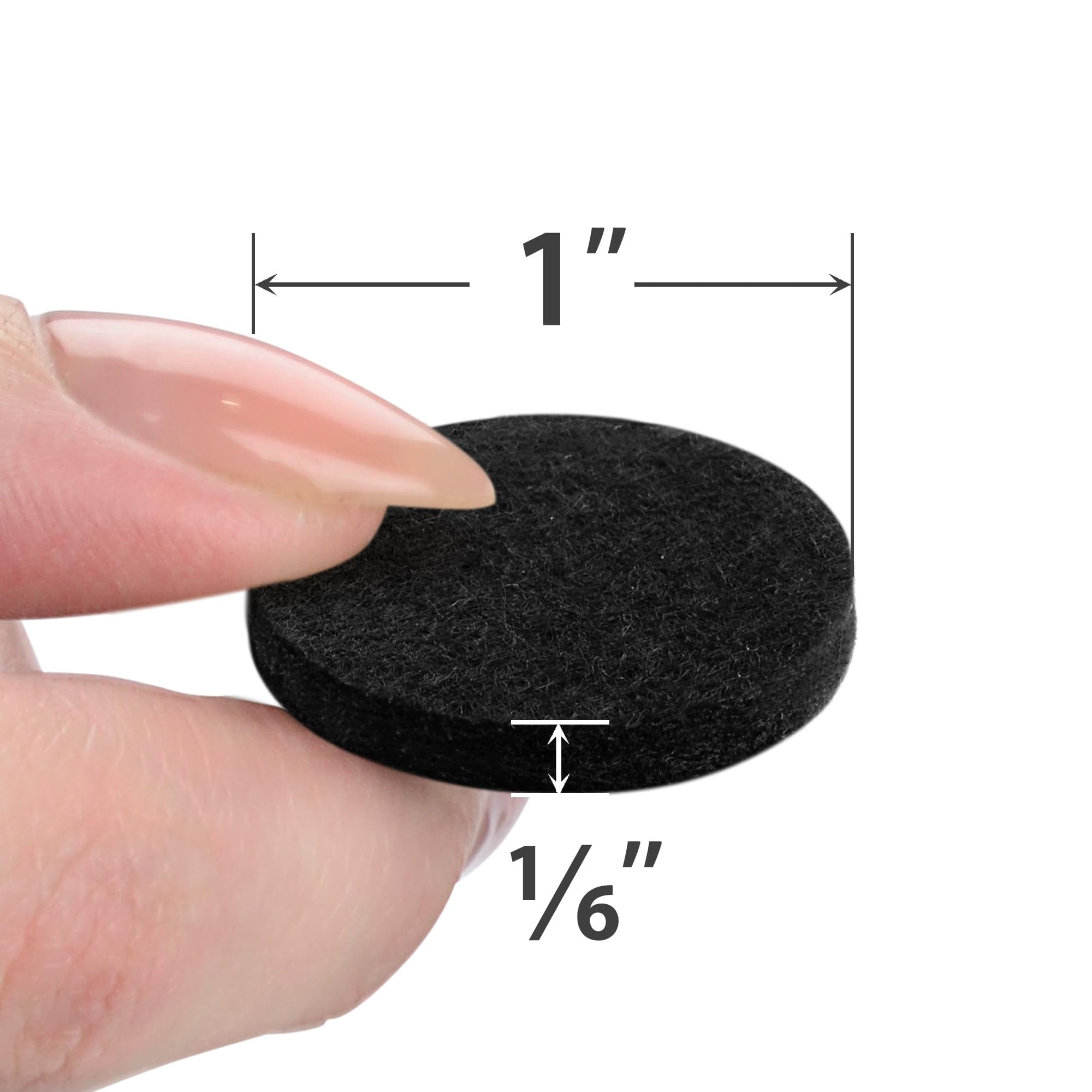 Felt Furniture Pads  - 48 1" Floor Protectors Feet Wood Floors Annoying Noise & Protect Your Hard Surfaces! (black)