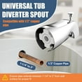 thumbnail image 4 of Universal Bathtub Tub Spout with Diverter, Fits 1/2" Slip-Fit Copper Pipe Connection, Pull Down Bathtub Faucet Spout Replacement, Easy Installation (Chrome), 4 of 4