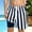 Navy, variant on Boys Swim Trunks, Kids Swim Shorts, Two Tone Striped Print Beach Shorts with Mesh Pockets UPF 50 Pink 7-8 Years