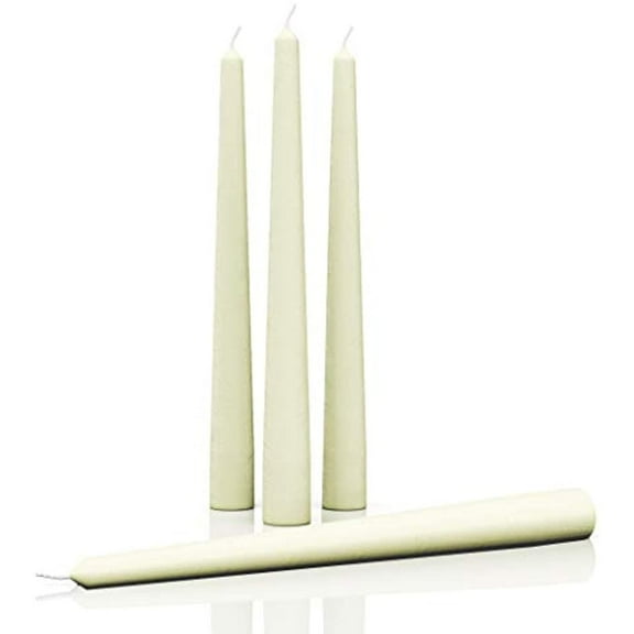 CANDWAX 8 inch Taper Candles Pack of 4 - Dripless Taper Candles and Unscented Candlesticks - Perfect as Dinner Candles and Household Candles - Ivory Candles