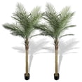 thumbnail image 3 of 2-Pack  90inch Tall Artificial Palm Trees for Outdoors - Large Phoenix Palm, UV-Resistant, Large Fake Sago Palm Trees - Perfect for Patio, Poolside & Indoor Home Décor, 3 of 8