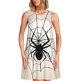 thumbnail image 1 of Balery Spiders On The Web 1 Vestidos de verano para mujer con estampado: vestido holgado sin mangas, vestido playero informal y cómodo para días calurosos., 1 of 7