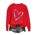 thumbnail image 3 of Felirenzacia Women’s Valentine Holiday Sweatshirt, Cute Heart and Love Print Top, Blue,2XL, 3 of 6