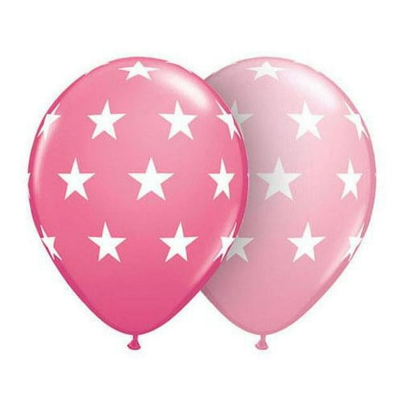 LOONBALLOON Stars Balloons, 11″ BIG STARS - PINK & WILD BERRY