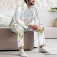 thumbnail image 7 of Fotbe Green Blue Avocado Pattern Long Sleeve Pajama Set for Men,Sleepwear Set,2-piece Loungewear Set,Soft PJs Comfy Nightwear with Pockets-Large, 7 of 7