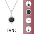 thumbnail image 4 of 925 Sterling Silver Cushion Black Onyx 18" Pendant With White Topaz Fine Jewelry, 4 of 6
