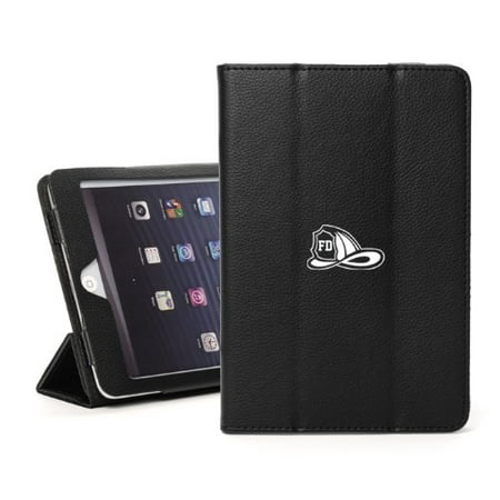 For Apple iPad Mini 4 Black Leather Magnetic Smart Case Cover Stand Firefighter