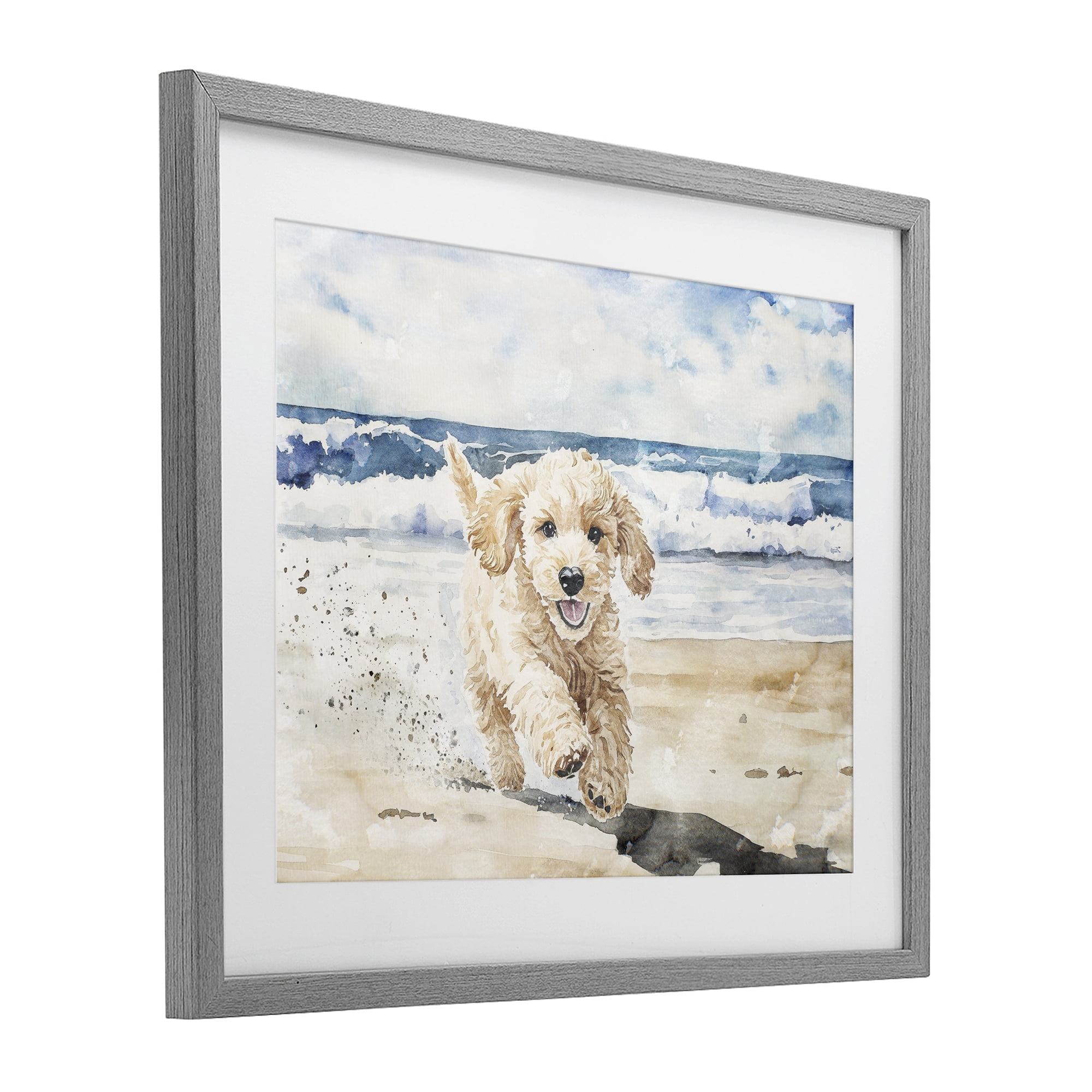 Stupell Industries Ocean's Best Friend Pup Gray Framed Print Under Glass, design by Svetlana Aleynikova