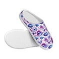 thumbnail image 3 of Rateoe crystal Skull record lips Print Women's Men's Cotton Knit Slippers Lightweight Memory Foam Indoor House Shoes with Anti-Skid Sole-39/40, 3 of 7
