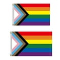 thumbnail image 3 of Techinal Rainbow Flag 6 Stripes Large Pride Flag Support Gay Pride Banner with Brass Grommets for Hanging Indoor Outdoor, 3 of 11