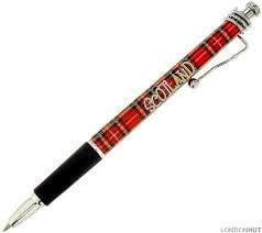 Piper Head Pen with Tartan Barrel