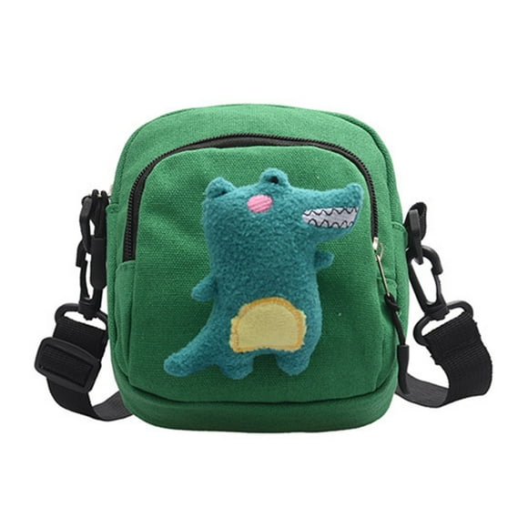 1Pc Crossbody Bag Canvas Shoulder Bag Dinosaur Pattern Messenger Bag Mini Bag