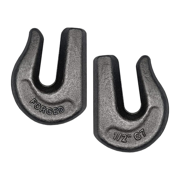 2 Pack Heavy Duty 1/2" Weld On Grab Hook, Grade 70 Clevis Chain Hook for Trailer, Truck, Rigging, Flatbed, Tractors, Loader Bucket, Tie Down (2)