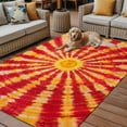 thumbnail image 2 of Fsddascl Yellow Red Boho Outdoor Rug for Patio/Deck/Porch, Non-Slip Large Area Rug 4 x 6 Ft, Farmhouse Gradient Abstract Tie Dye Art Indoor Outdoor Rugs Washable Area Rugs, Camping Rug Carpet, 2 of 5