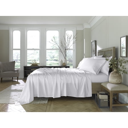 Nestl Bed Sheets Set, Eucalyptus Unique Tencel Blend Fabric Soft Natural, and Durable, 6 Piece, King Size Sheets Set - White