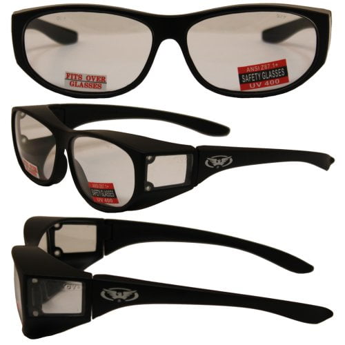 Escort Over Glasses Clear Lens Safety Glasses Has Matching Side Lens Meets ANSI Z87.1-2003 Standards for Safety Eyewear 