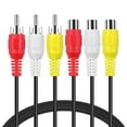 thumbnail image 6 of 3 RCA Extender Extension Cable (10 Feet) - 3RCA Male to Female Red White Yellow Cable - Audio Video Composite Cable Adapter Cord Wire Coupler Jack Plug for DVD, CD, AV TV, Stereo, Amplifier, 6 of 6