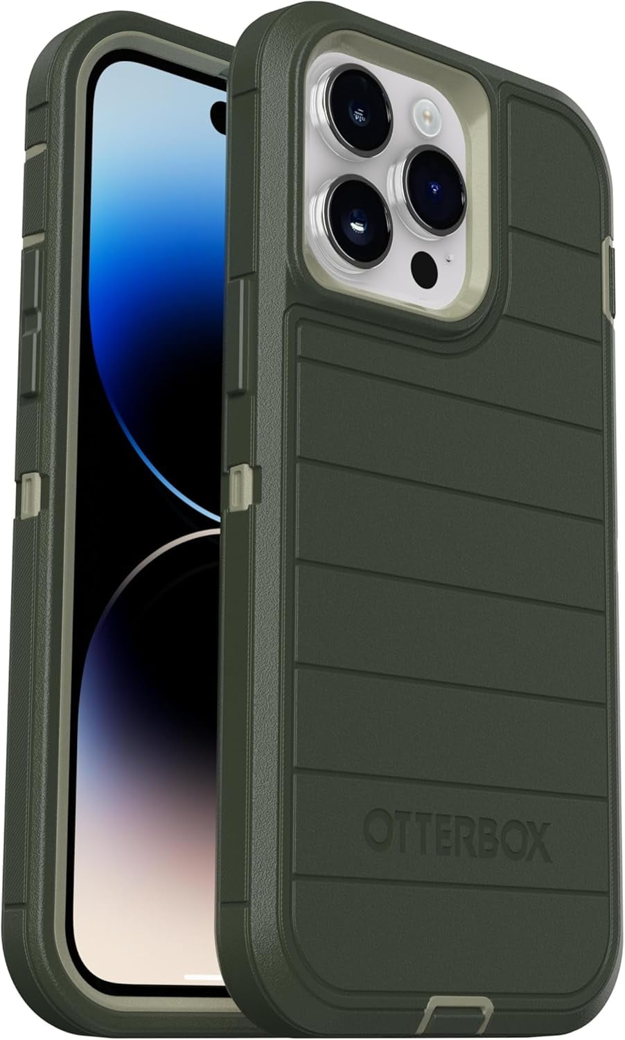 OtterBox iPhone 14 Pro Max (Only) - Defender Series Pro Screenless Edition Case - Lichen the Trek (Green) - Case Only - Non-Retail Packaging