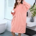 thumbnail image 5 of Fewfanhot Women's Fleece Long Sleeve Light-colored Hooded Bathrobe with Belted Waist Calf-Length, Comfortable Sleepwear Loungewear Pajama, 5 of 9