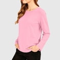 thumbnail image 2 of OGLCCG Long Sleeve Shirts for Girls Plain Crew Neck Stretchy Basic Layering Tops Lightweight Fall Winter Outfits Size 1-13 Years, 2 of 8