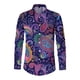 thumbnail image 1 of Camisas Para Hombre Manga Larga Camiseta con estampado digital 3D para hombre Camisa de manga corta Solapa superior (Dark Blue, XL), 1 of 5