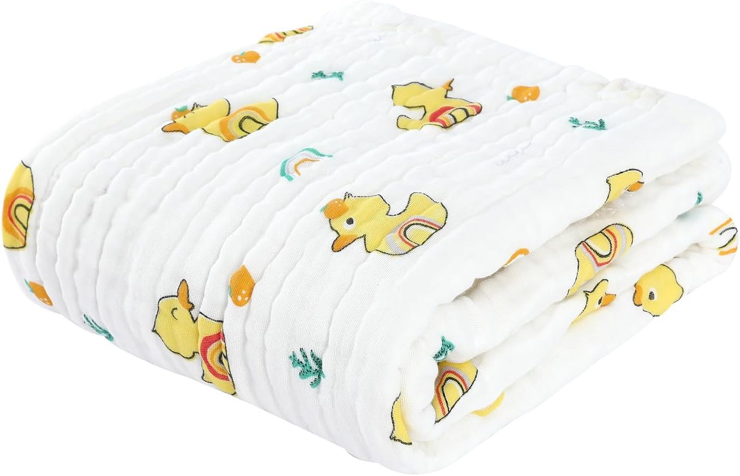 Pio Dino Baby Muslin Bath Towel (Kit w/ 3 units) 41.33" x 39.37'' White/Colorful