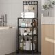 thumbnail image 5 of Estantería de cocina multicapa con estante de almacenamiento | Organizador de suelo para el hogar con ruedas | Carrito utilitario de plástico y acero para baño, sala de estar y organización del hogar, 5 of 6