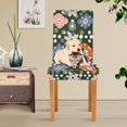 thumbnail image 4 of Yayeee 2 Pack Dining Chair Covers Stretch Parson Chairs Slipcovers Seat Protector, Blue Geometric Flowers, 4 of 6