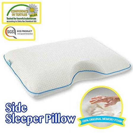 Side Sleeper Pillow - Cervical Pillow - Shoulder Pillow - Memory Foam Pillow - Medium Firm Pillow CPAP Pillow Bamboo Pillow CASE Comfyt Orthopedic Pillow Supports Natural Posture and Neck Bed Pillow