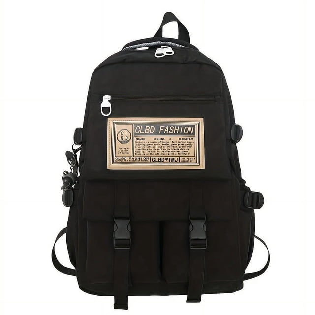Casual Large Capacity Letter Patch Backpack, Fashion Student Backpack